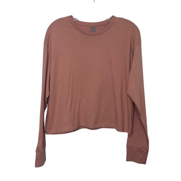 Next Level Apparel Cropped Tshirt Womens Large New WOT Dusty Rose Long Sleeve - Picture 2 of 7